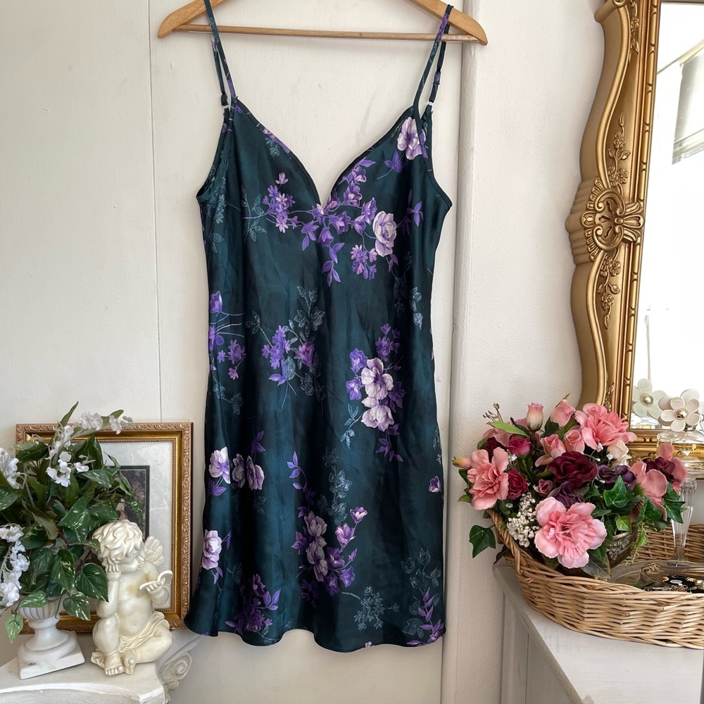 Green Floral Slip Dress
